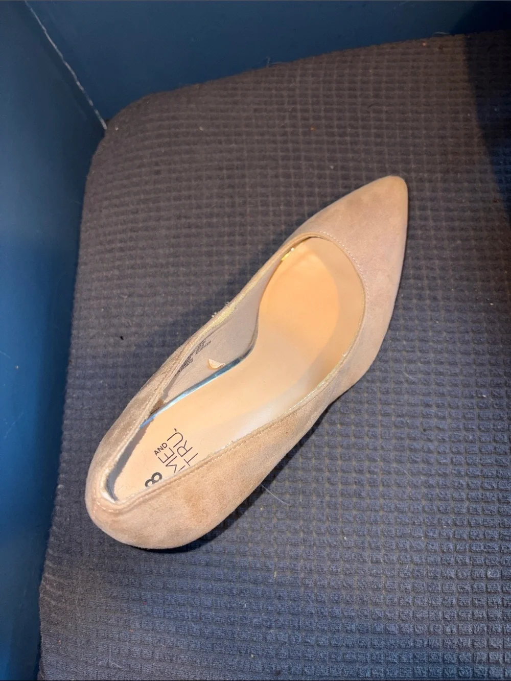 Time and Tru Women's Nude Suede Pointed-Toe Pumps 8